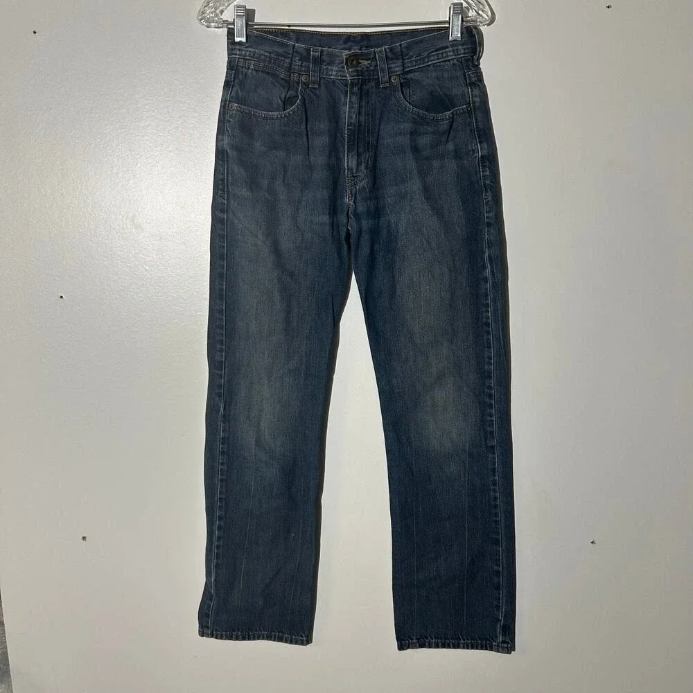 Levi's 514 Slim Straight Washed Dark Blue Jeans Men's Size 29x29‎